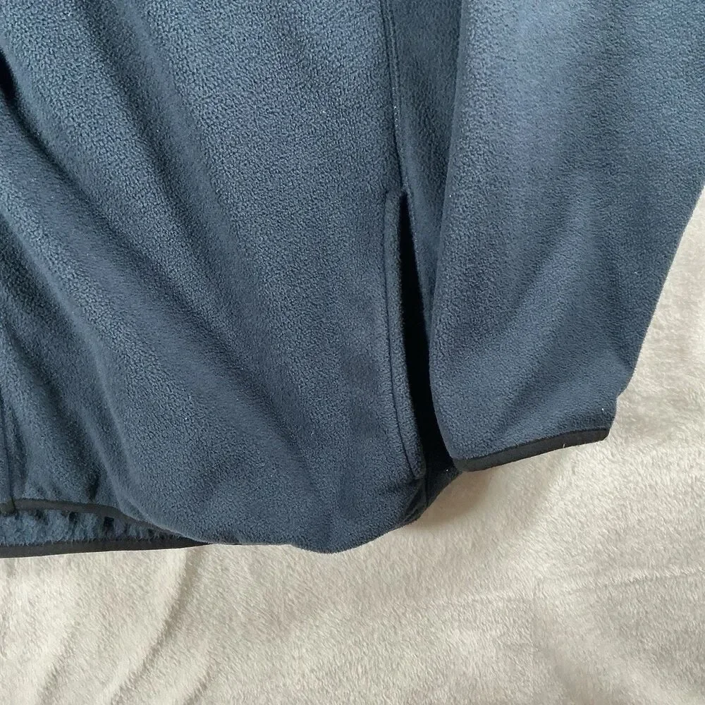 Timberland Jacket Mens XL Blue Full Zip Fleece Outdoor Hiking Chest Pocket Logo